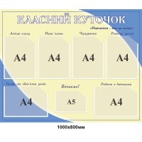 Стенд Классный уголок (бежево-голубой)